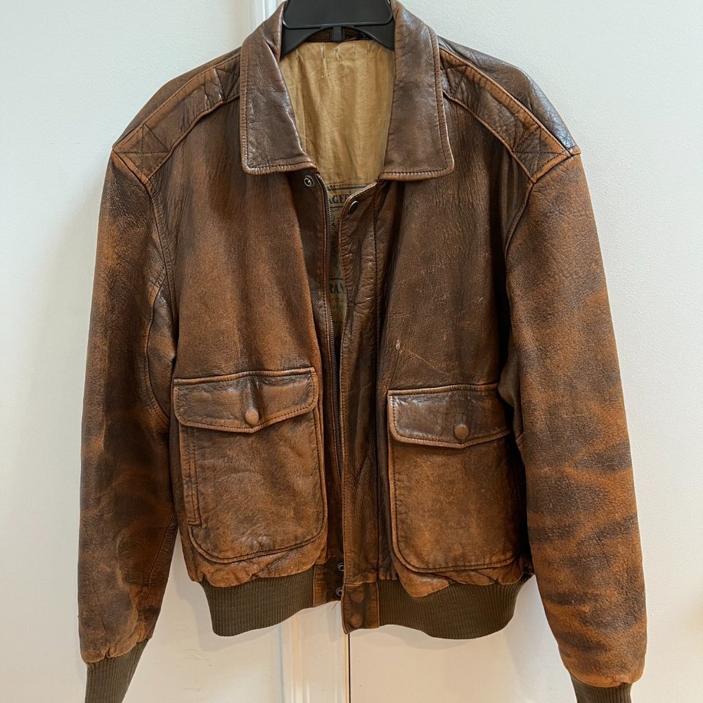 Vintage Mirage Leather Aviator Jacket